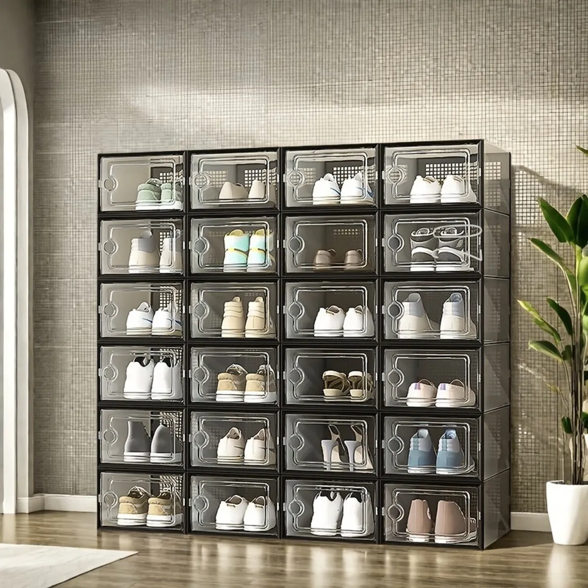 GENERICO - Set x 20 Organizadores De Calzado Con Ventilación Marco Negro
