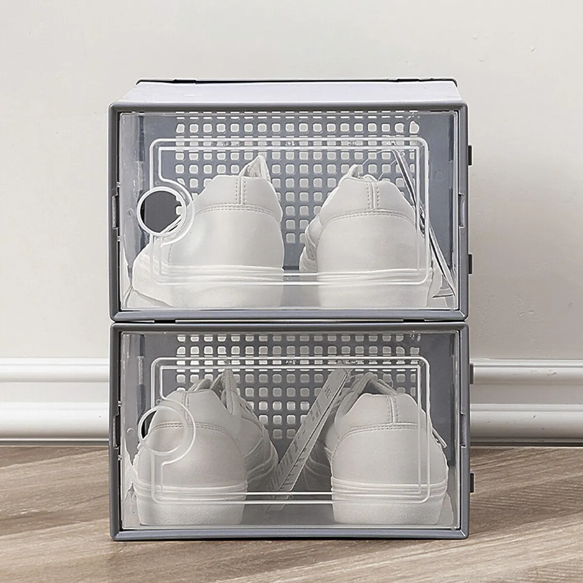 GENERICO - Set x 20 Organizadores De Calzado Con Ventilación Marco Gris