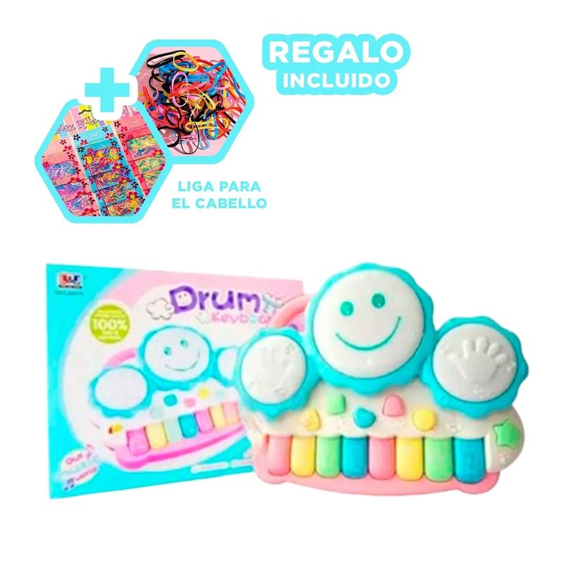 GENERICO - Pack6 Piano Musical Divertido Niños Azul Y+Ligas de Regalo