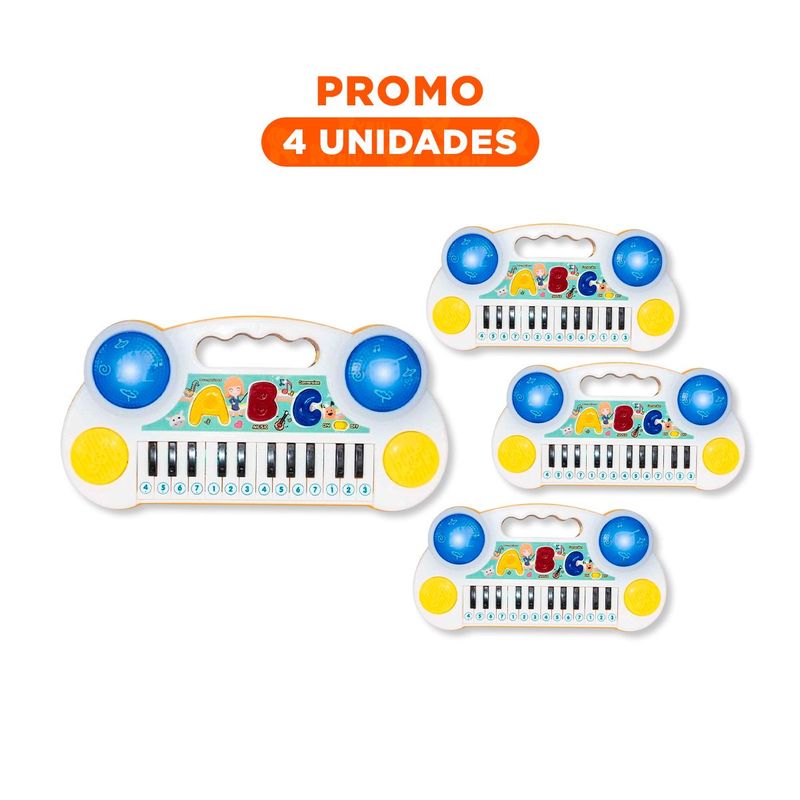 GENERICO - Pack4 Piano y Teclado de Plastico de Color Blanco