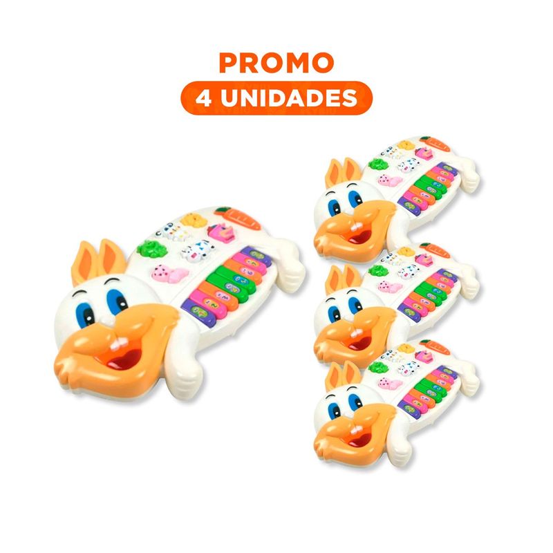 GENERICO - Pack4 Teclado Musical con Numero en Color Blanco