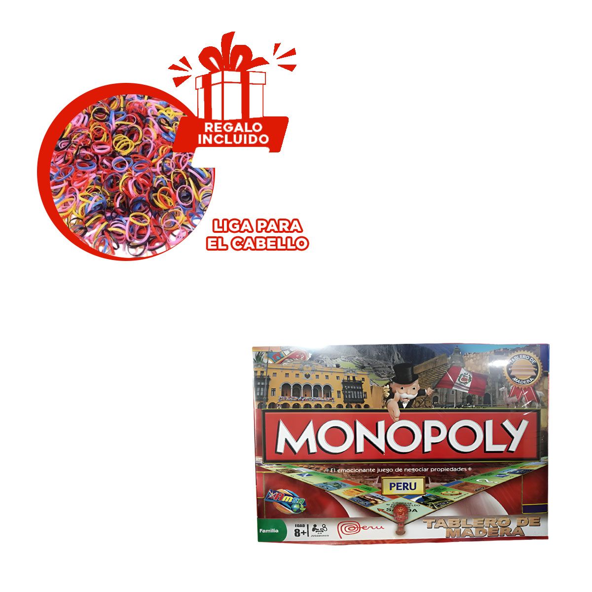 GENERICO - Pack6 Monopolio para Distraerse en Rojo Y+Ligas de Regalo