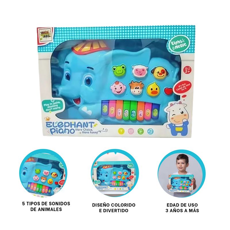 GENERICO - Pack2 Piano con Sonido para Bebes Elefante Y+Regalo Agendita