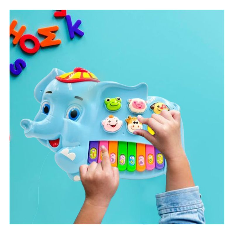 GENERICO - Pack4 Piano Infantil con Barras Elefante Y+Ligas de Regalo