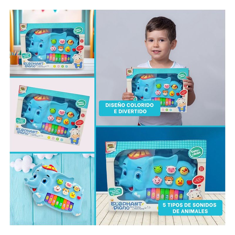 GENERICO - Pack6 Piano Barras Didactico Elefante Y+Regalo Agendita