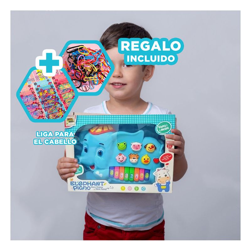 GENERICO - Pack6 Piano Infantil con Barras Elefante Y+Ligas de Regalo