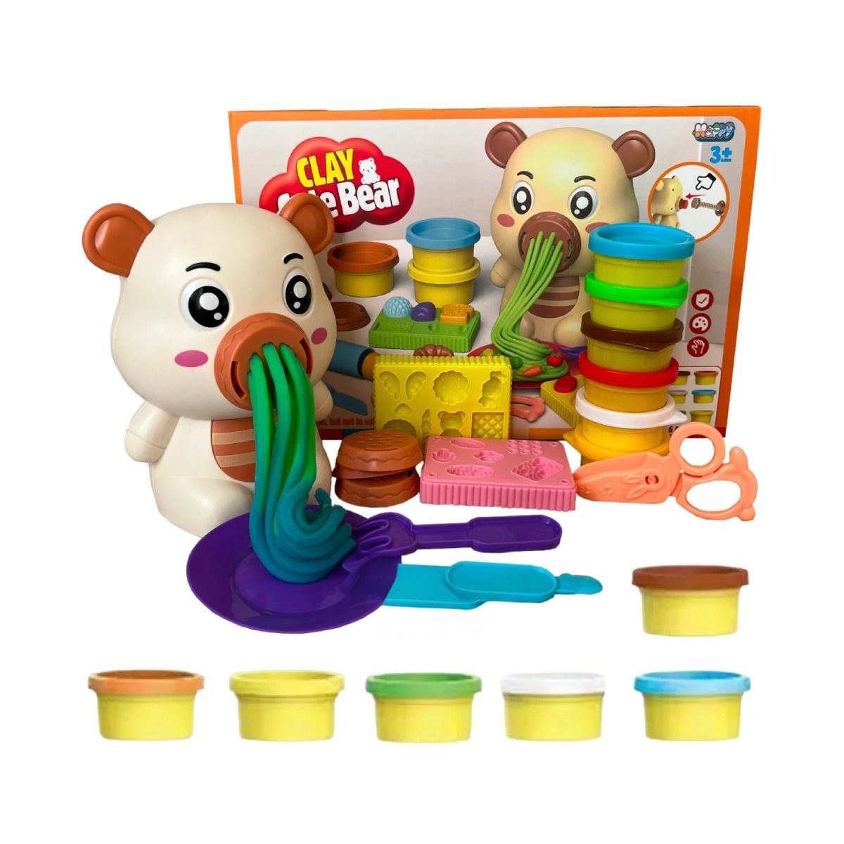 GENERICO - Pack2 Plastilina y Accesorios Moldear Practico Niños Oso