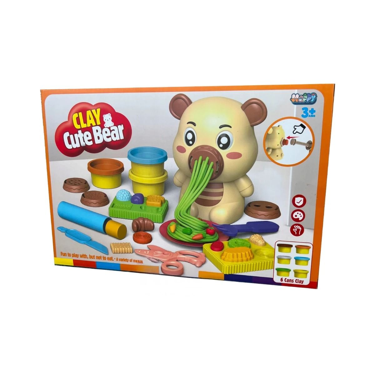 GENERICO - Pack2 Plastilina y Accesorios Moldear Practico Niños Oso