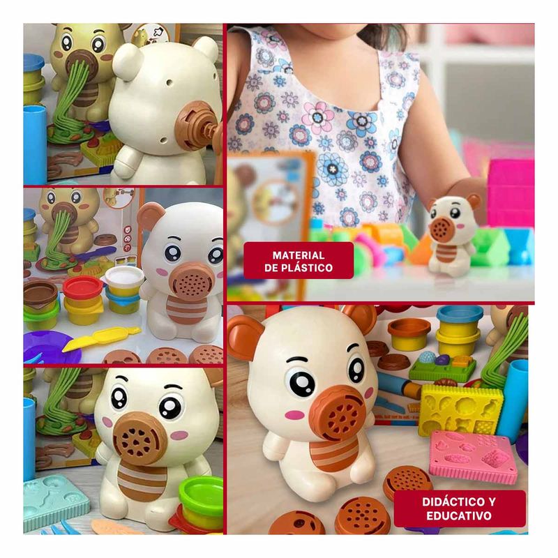 GENERICO - Pack6 Set Didactico Moldear de Niños Oso Y+Regalo Agendita