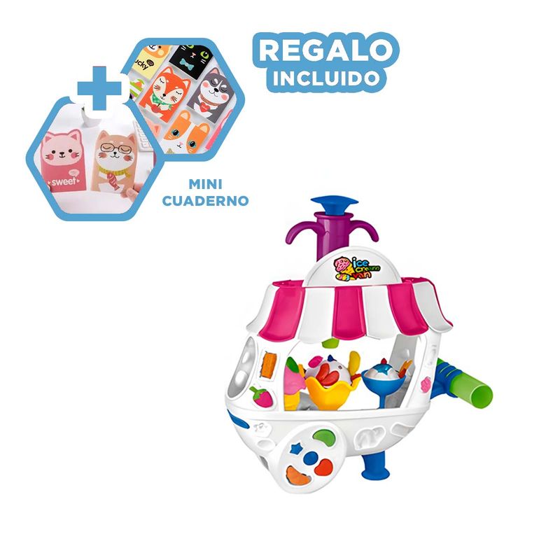GENERICO - Carro de Helado para Crear Rosado y Blanco y+Regalo Agendita