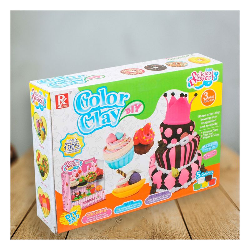 GENERICO - Pack2 Mesa de Postres con Plastilina Juego en Multicolor