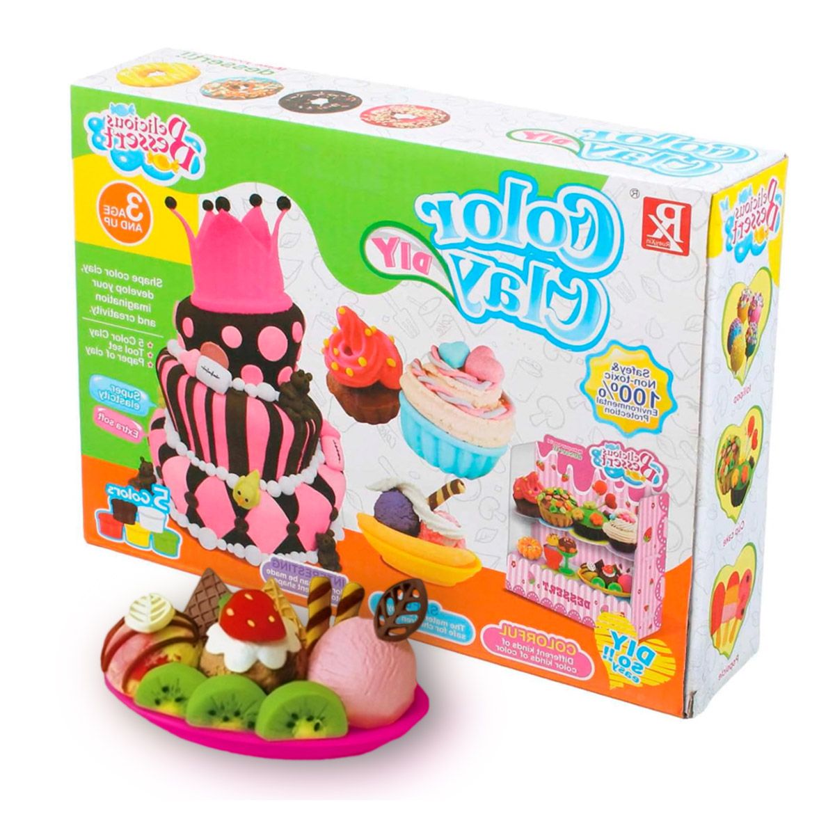 GENERICO - Pack4 Mesa Postres con Plastilina Multicol Y+Regalo Agendita