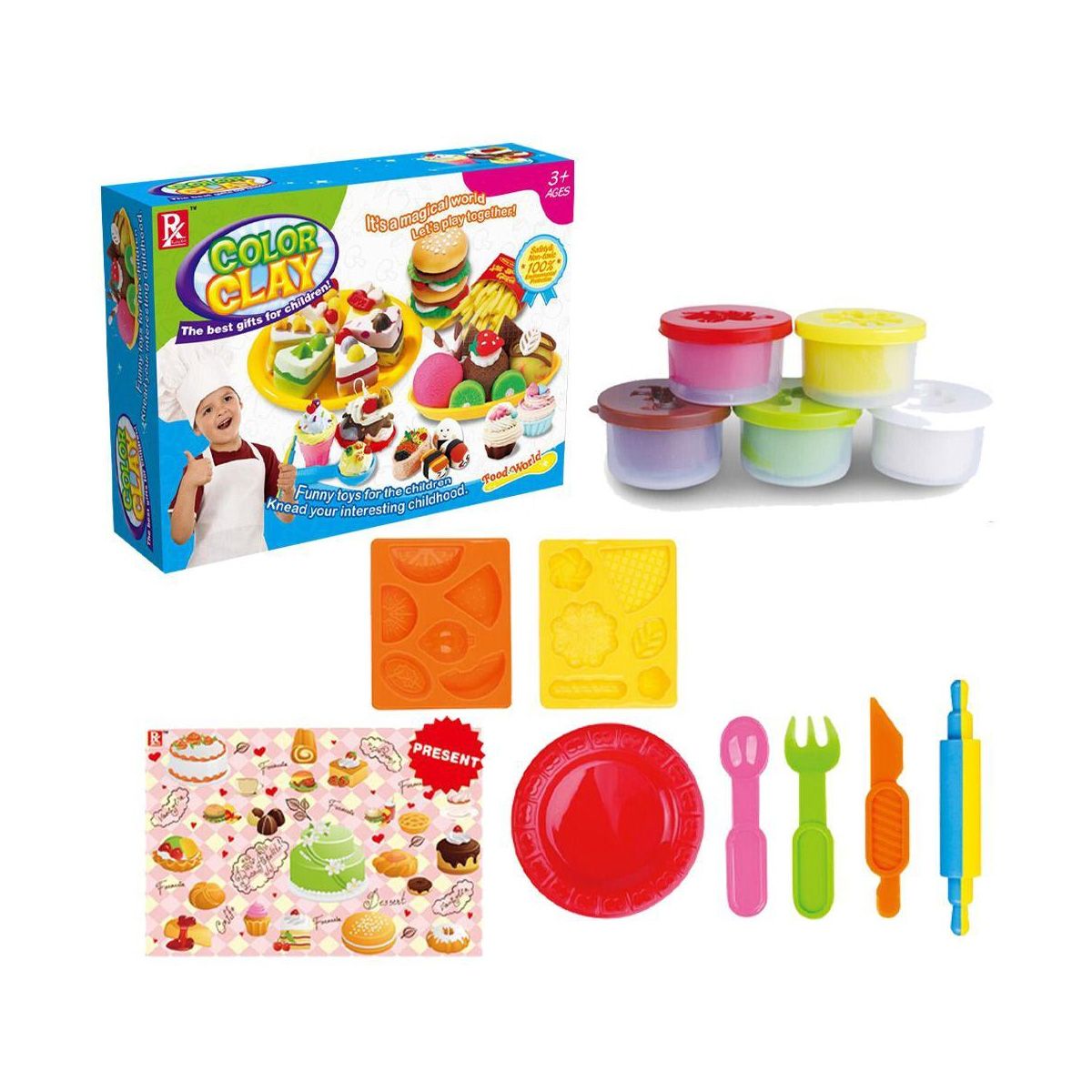 GENERICO - Mundo de Dulces y Masa Divertida Multicolo Y+Papel de Regalo