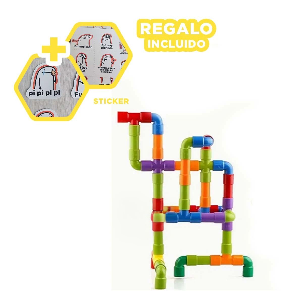 GENERICO - Pack12 Conectores de Aprendizaje de Tubos Y+Regalo Stickers