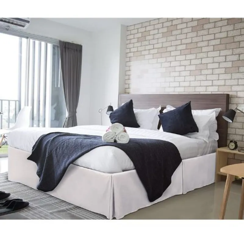 GENERICO - FALDON DE TARIMA QUEEN 160CM x 200CM ELEGANCE DRILL AVENA 35CM