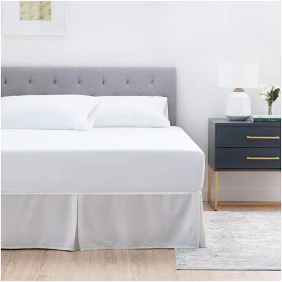 GENERICO - FALDON DE TARIMA QUEEN 160CM x 200CM ELEGANCE DRILL AVENA 35CM