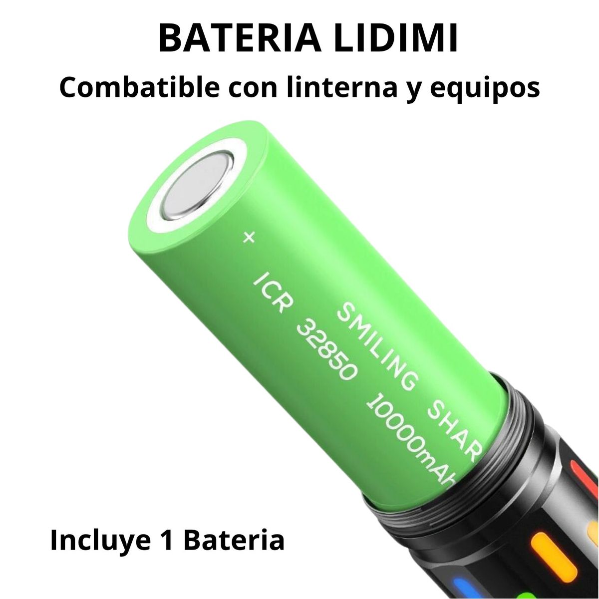 LIDIMI - Batería de Litio LIDIMI 32850A 10000mAh 42V para Linterna LED
