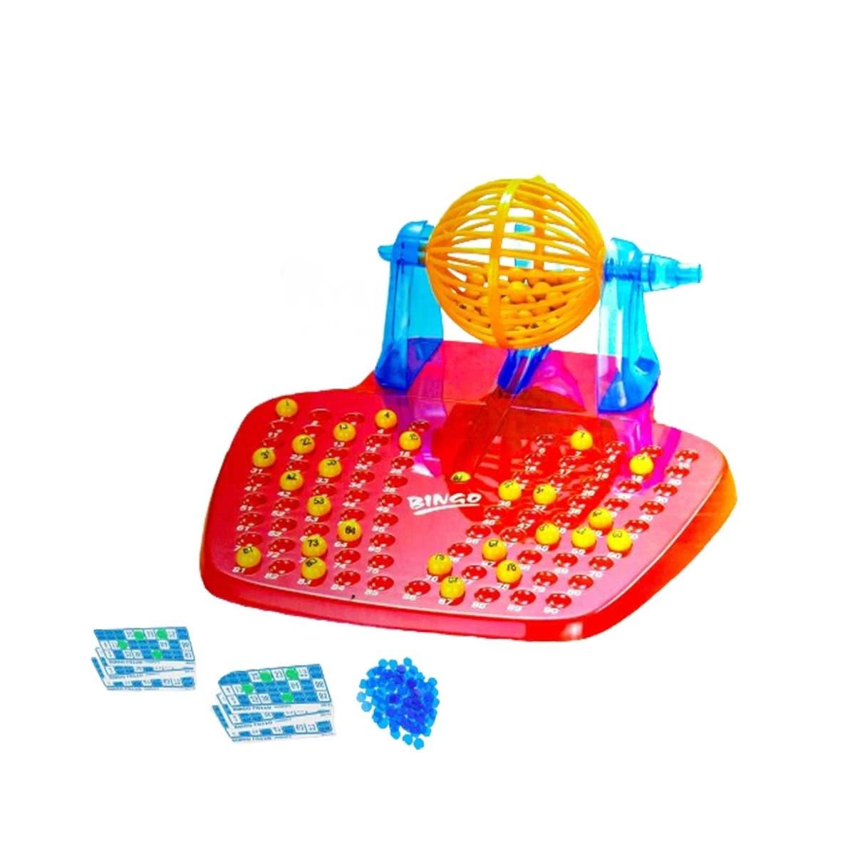 GENERICO - Bingo Clasico para Jugar con Amigos Rojo Y+Regalo Stickers