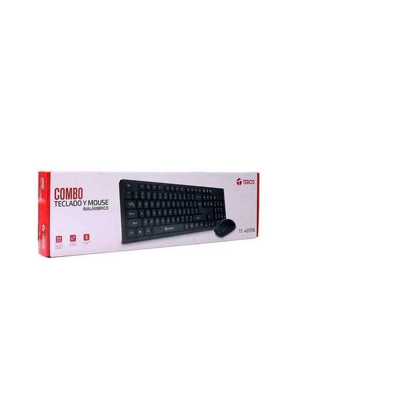 TEROS - Kit combo Teclado Mouse Inalambrico Teros 4031N Pc