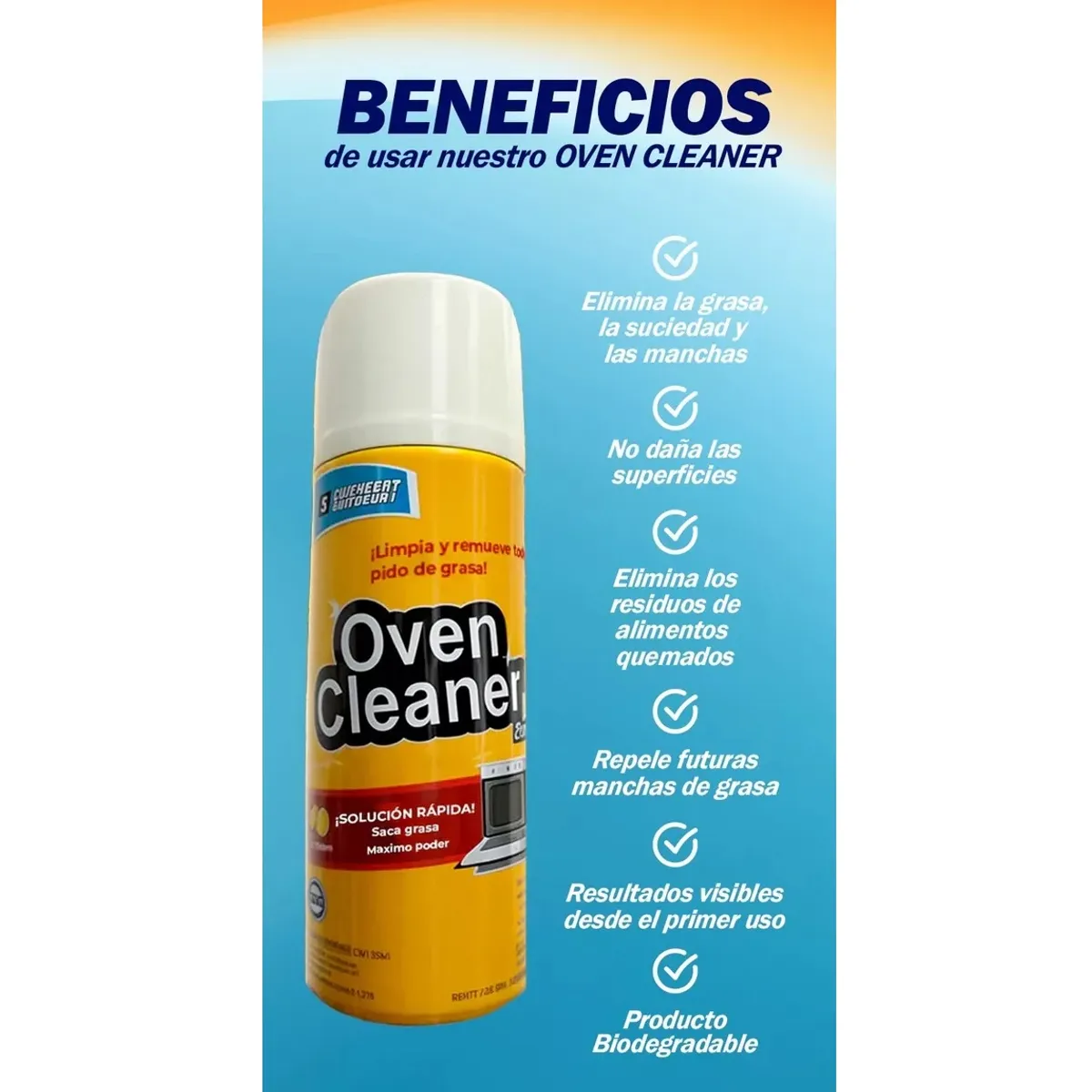 GENERICO - REMOVEDOR QUITA GRASA ESPUMA OVEN CLEANER 100% GARANTIZADO