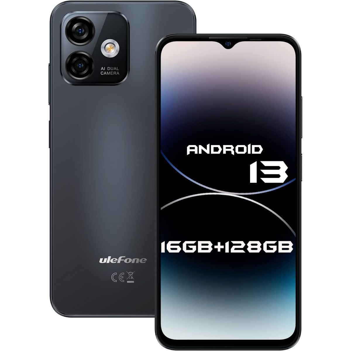 ULEFONE - Ulefone Note16 Pro celular 16GB+128GB 50MP 4400mAh-Negro