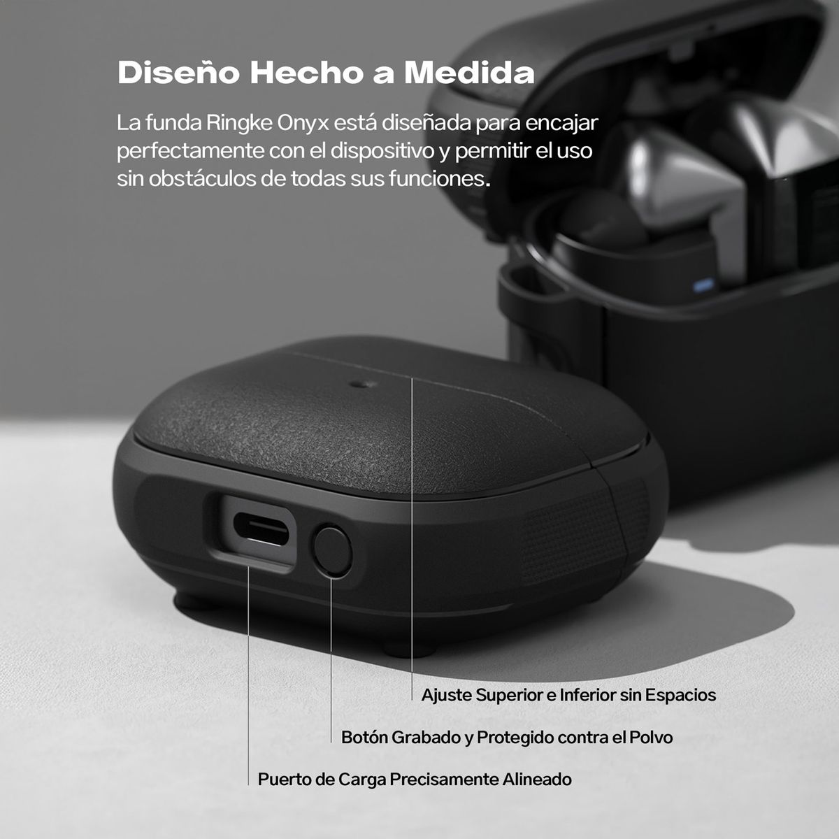 RINGKE - Case Galaxy Buds3 Buds 3 Pro Ringke Magnético Negro Con Mosqueton