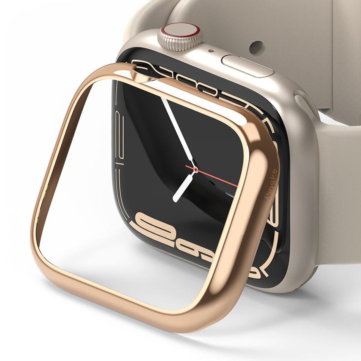 RINGKE - Case Ringke Bezel Styling Para Apple Watch 45MM Series 9 8 7 Rosa Metal
