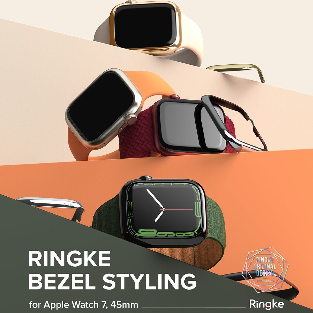 RINGKE - Case Ringke Bezel Styling Para Apple Watch 45MM Series 9 8 7 Dorado