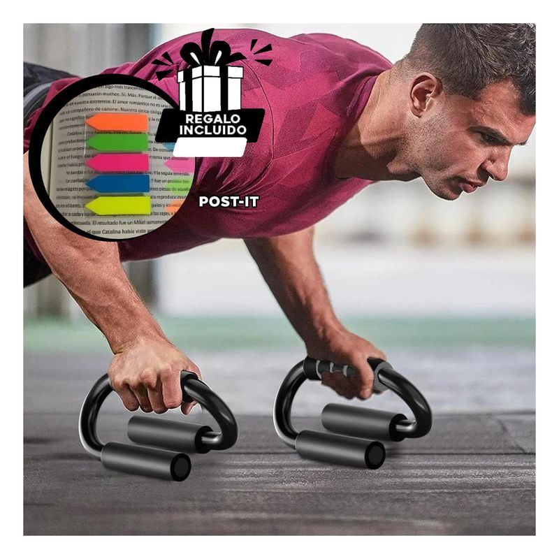 GENERICO - Apoyo para Push Up Fitness en Color Gris Y+Post-it Adhesivos