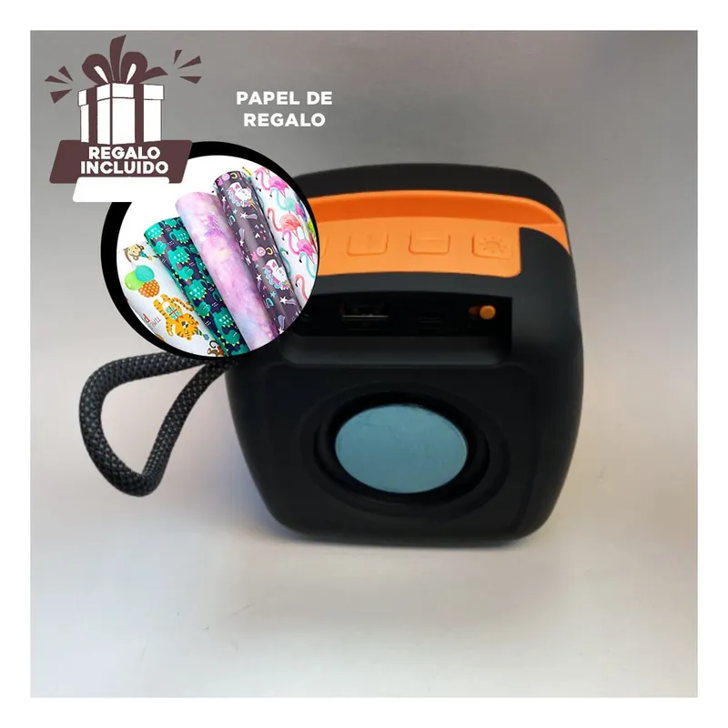 RYBIU IMPORT - Bocina con Posa Celular en Color Negro Y+Papel de Regalo