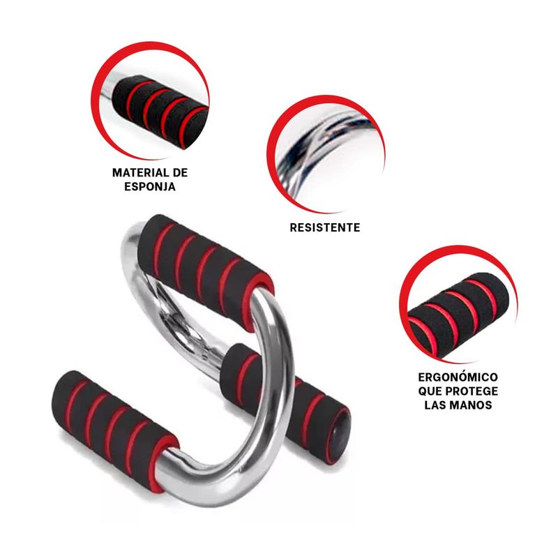 GENERICO - Pack2 Push Up Ergonomico de Rojo Y+Banderitas Adhesivas