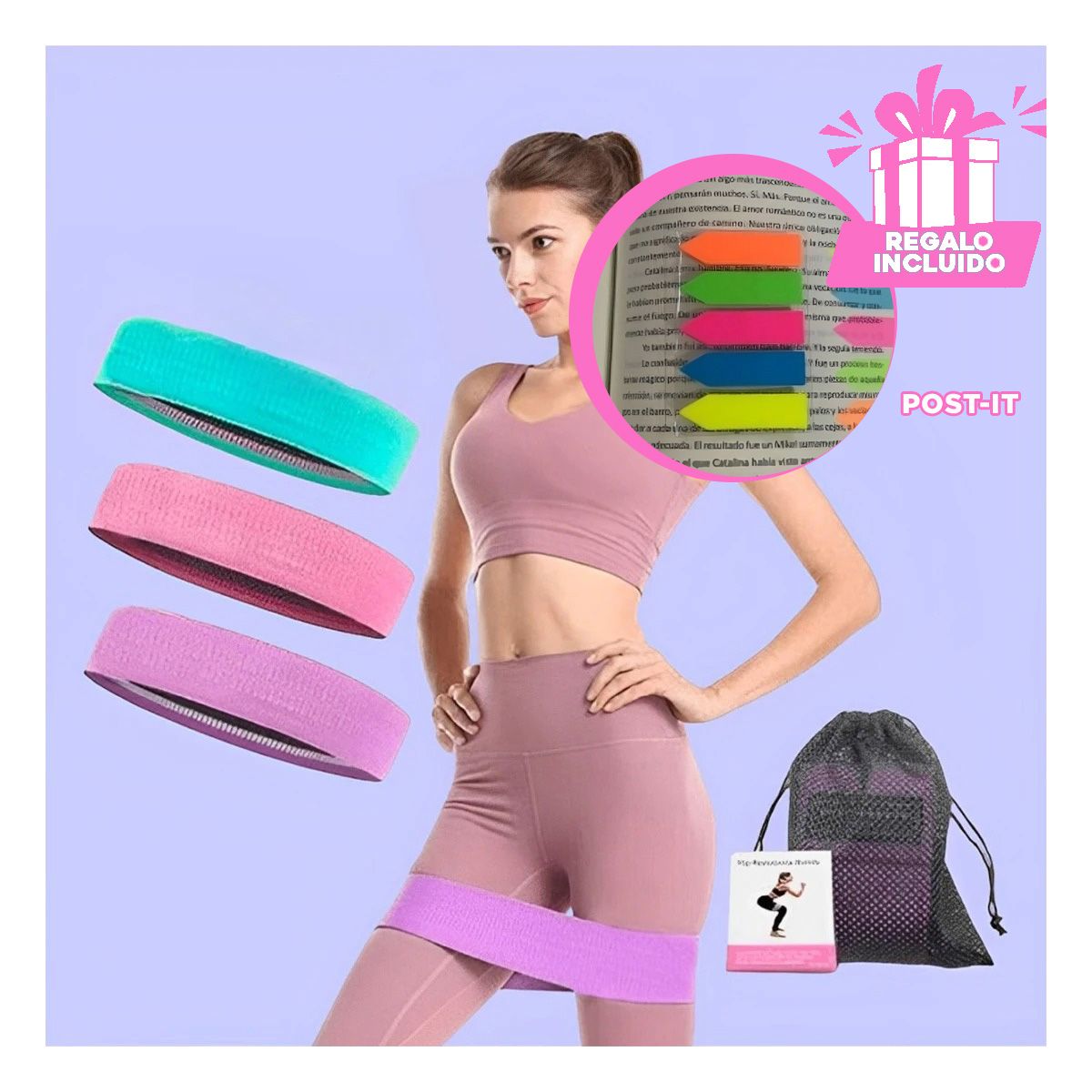 GENERICO - Ligas Deportivas de 3 Ligas Tela Y+Post-it Adhesivos