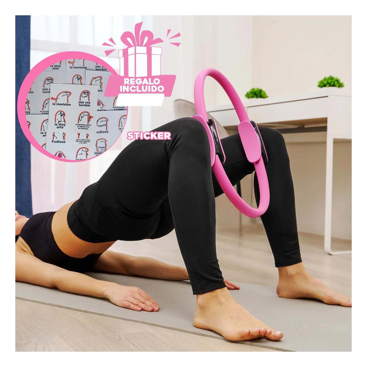 GENERICO - Aro para Pilates de 40 cm en Rosado Y+Regalo Stickers
