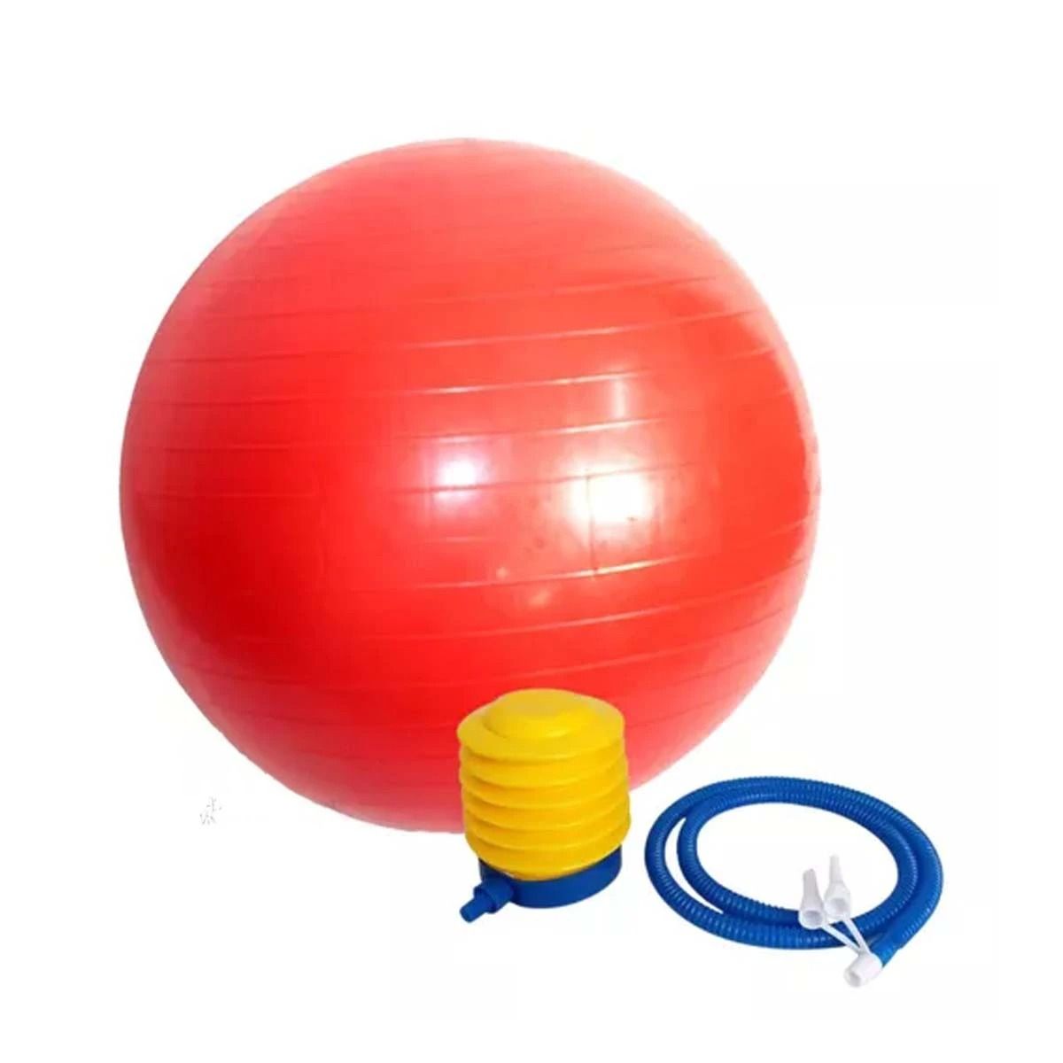 GENERICO - Pack4 Pelota de Yoga Funcional 55cm Rojo Y+Ligas de Regalo