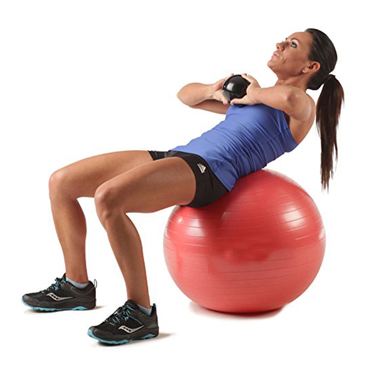 GENERICO - Pack4 Pelota de Yoga Funcional 55cm Rojo Y+Ligas de Regalo