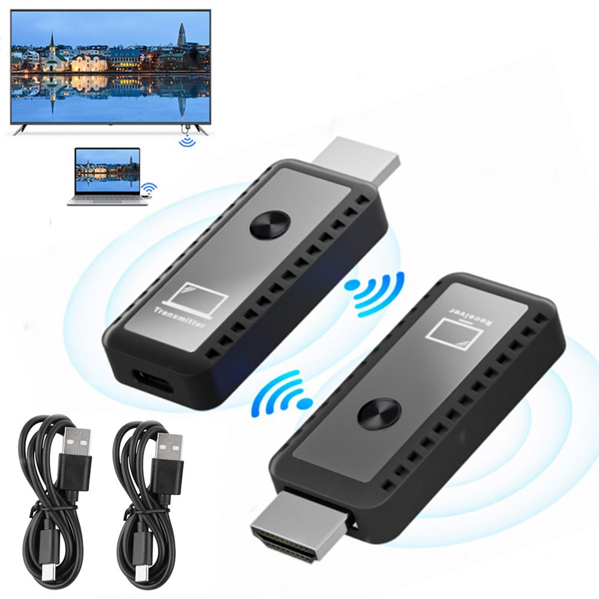 GENERICO - Extender Hdmi Inalámbrico 30 Metros Emisor Y Receptor Video