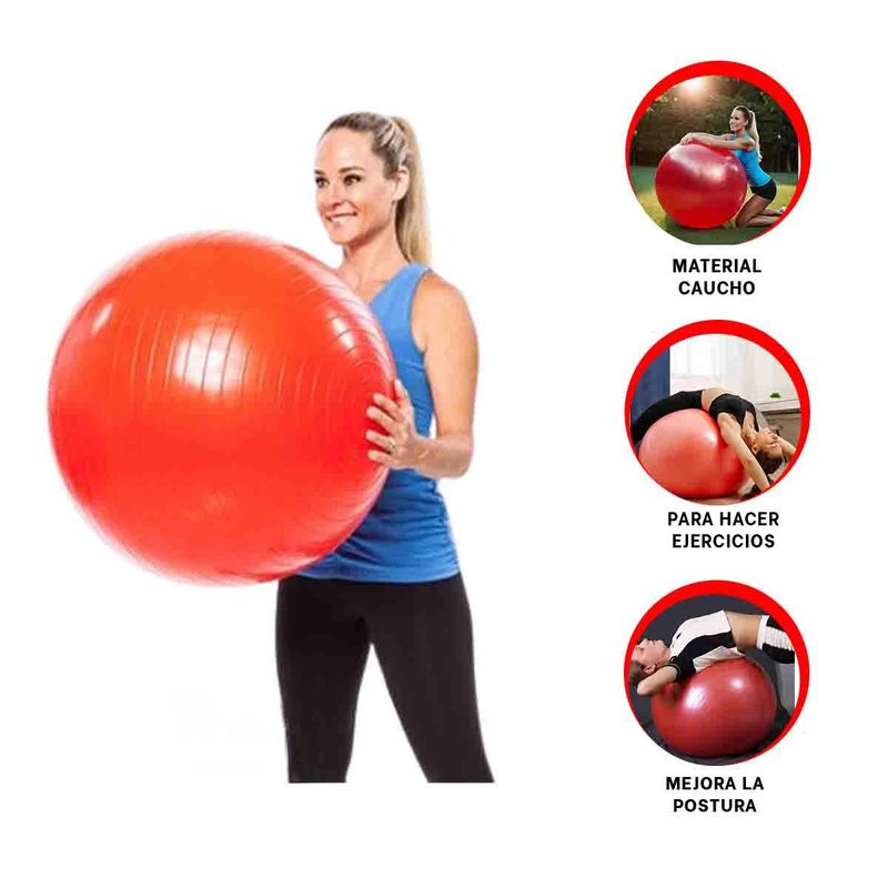 GENERICO - Pack6 Balon para Yoga Versatil 75cm Rojo Y+Papel de Regalo