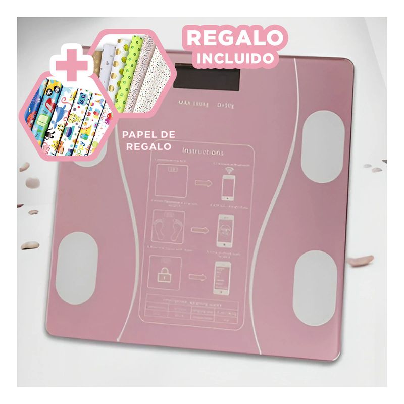 GENERICO - Balanza Moderna para el Hogar Rosado Y+Papel de Regalo