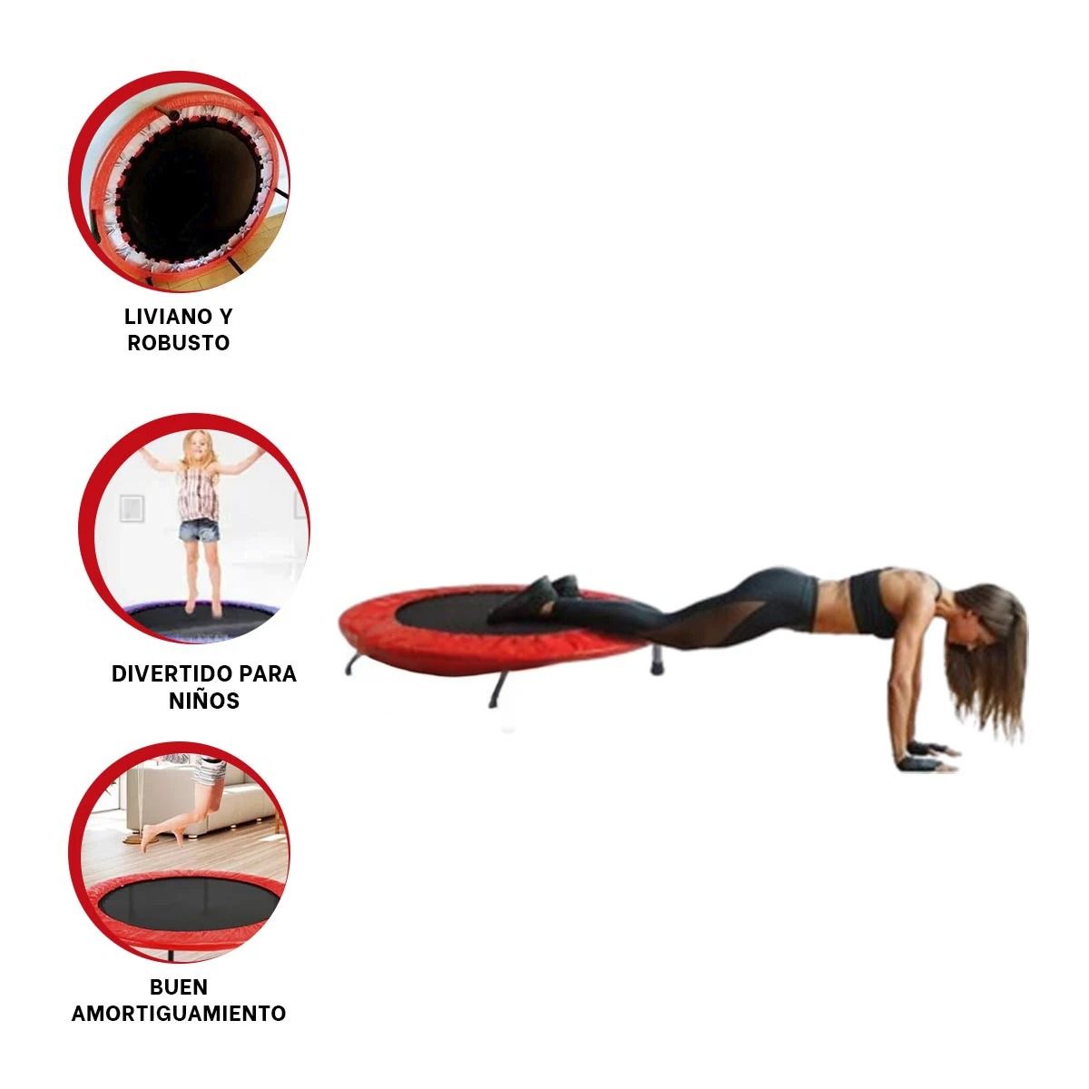 GENERICO - Pack2 Saltador de 4 Patas Tamaño M Rojo Y+Ligas de Regalo