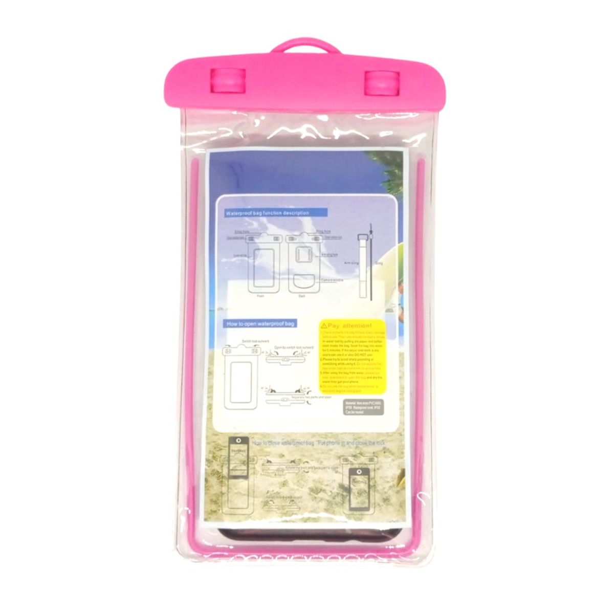GENERICO - Funda Bolsa Protectora De Agua Para Celular Rosado