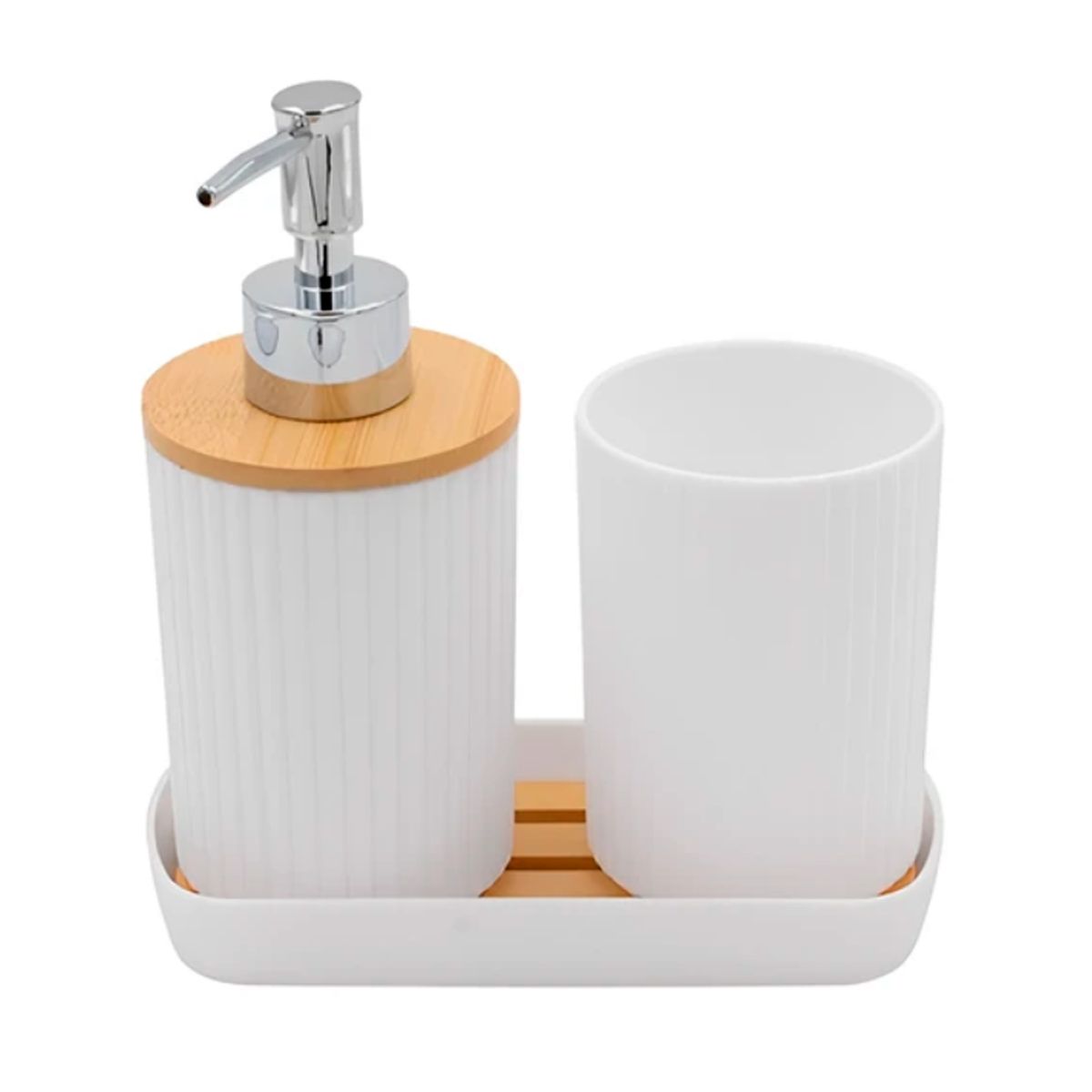 GENERICO - Set de 3 Accesorios para Baño Blanco