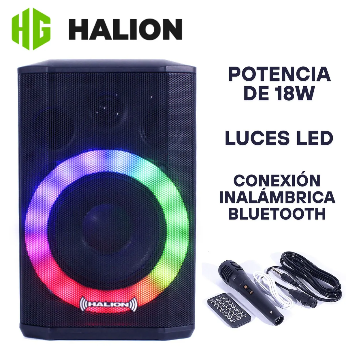 HALION - Parlante Portátil Halion PHA 5XL USB BT Micrófono Pequeño pero Potente