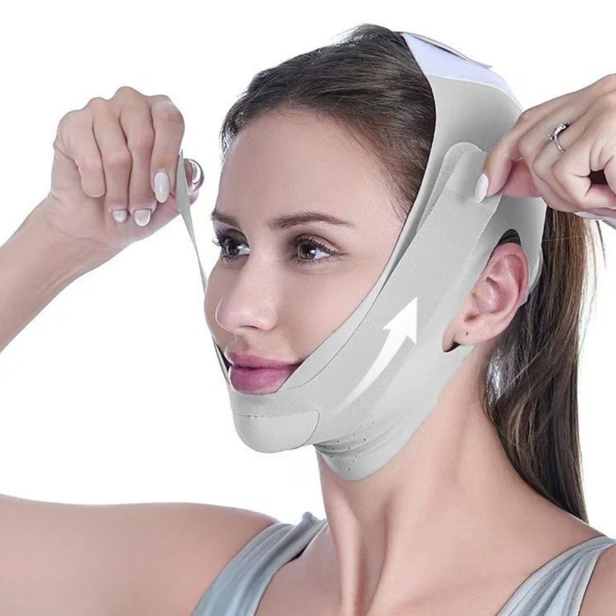 GENERICO - Faja Facial Fina Mentonera Doble Ajuste Verde Control Papada