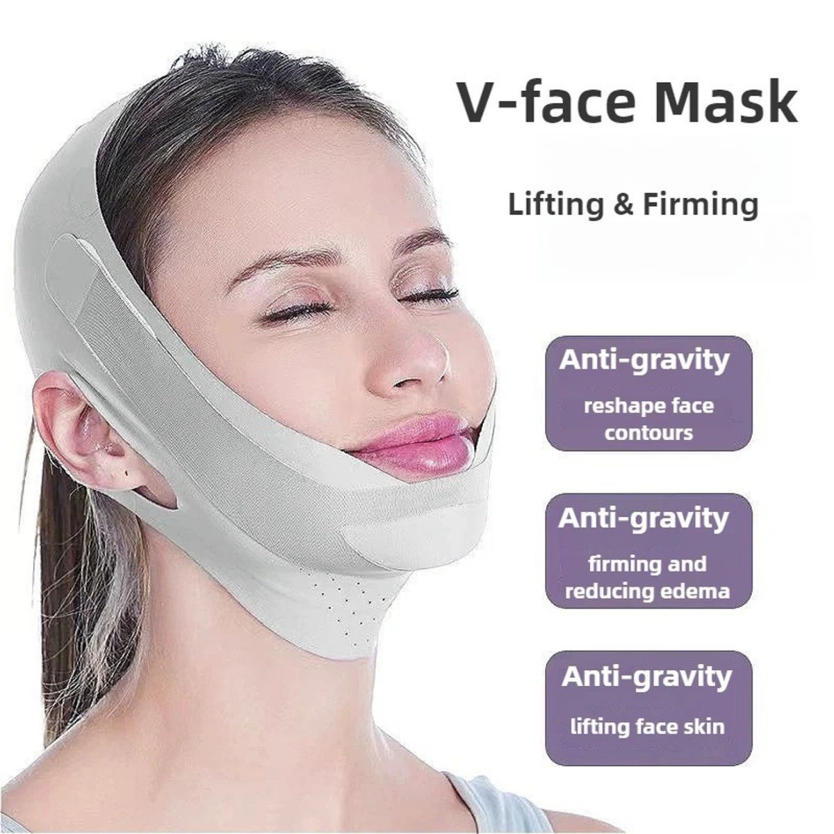 GENERICO - Faja Facial Fina Mentonera Doble Ajuste Verde Control Papada