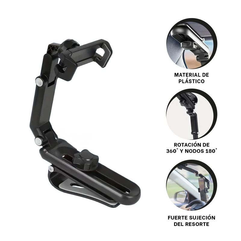 GENERICO - Pack2 Base Funcional de Celular Auto Negro Y+Ligas de Regalo