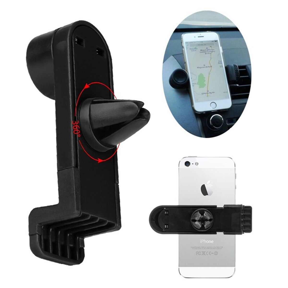 GENERICO - Soporte Celular X2 Unid De Aire Acondicionado Auto 360°