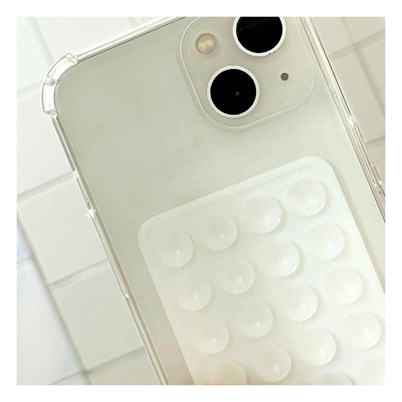 GENERICO - Pack4 Base Flexible de Celular 8x5cm en Color Blanco