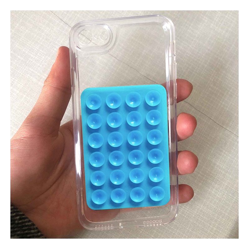 GENERICO - Pack2 Base Chupon para Celular en Celeste Y+Ligas de Regalo