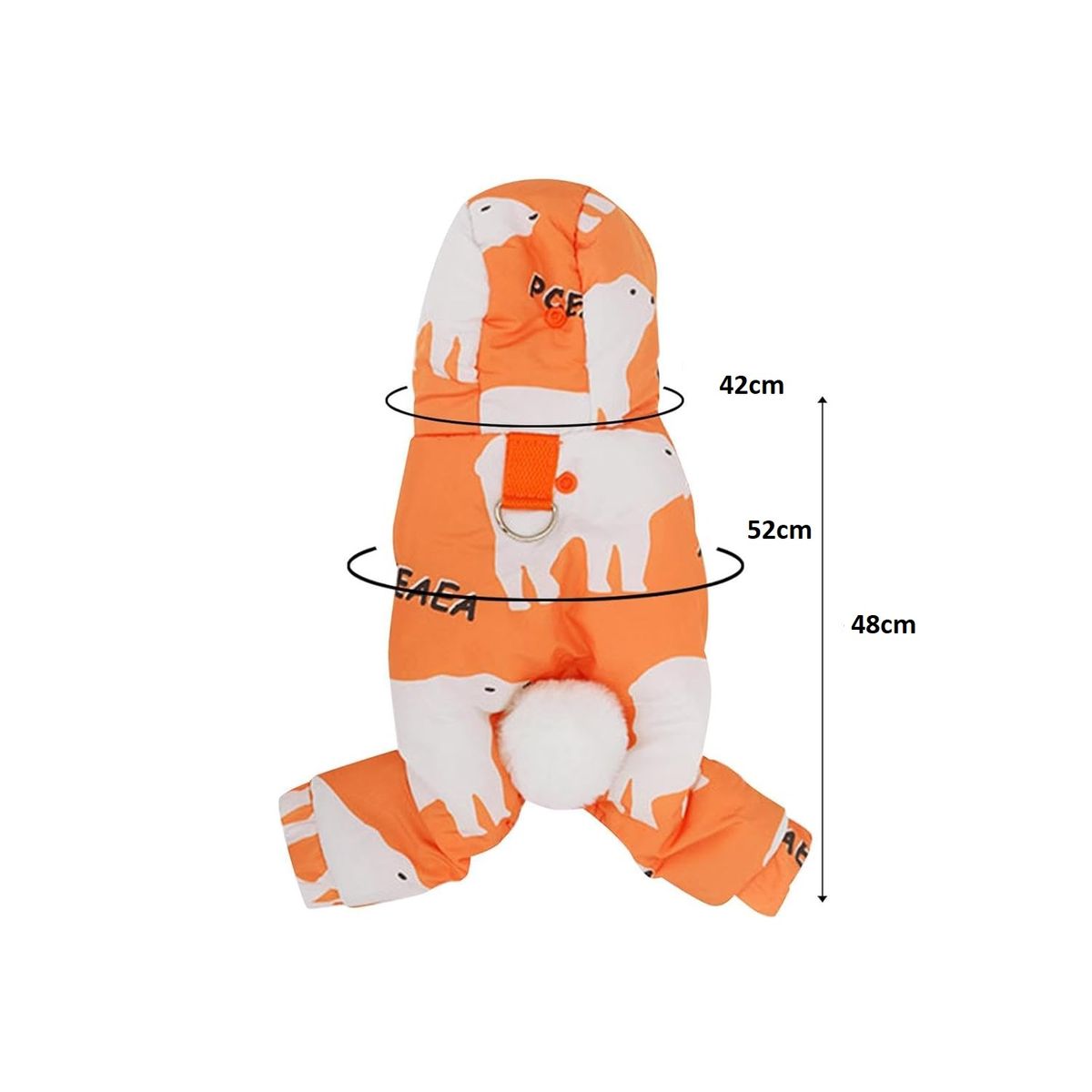 GENERICO - Abrigo naranja con interior polar para perro talla 3