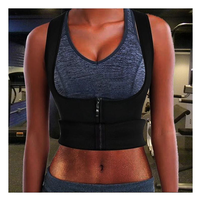 GENERICO - Pack2 Chaleco Cierre Dama Negro Talla M Y+Regalo Stickers